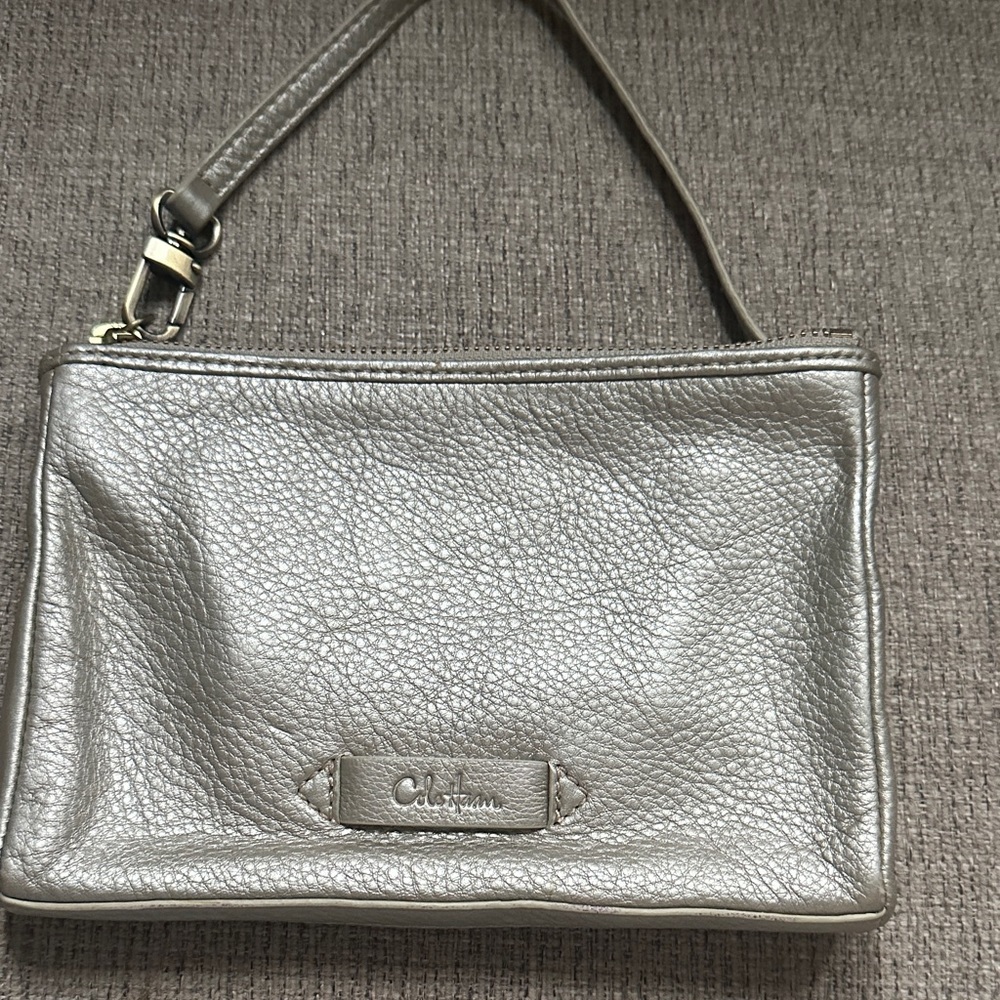 Cole Haan  Metallic Gray Wristlet